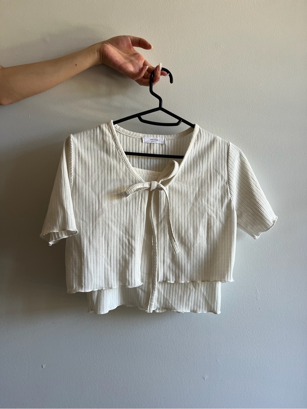 Ribbed Tank top and cardigan set- off white colour
